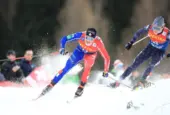 Cross Country Ski World Cup - Tour de ski. Val Mustair^ Switzerland on December 31^ 2022. Jay Renaud FRA and Ogden Ben USA in action.
