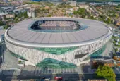 Aerial image of Tottenham Hotspur Stadium. London. United Kingdom. 08.15.2023