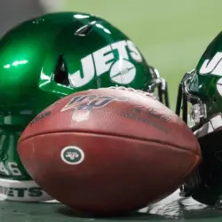 New York Jets Helmet - week #3 of the 2019 NFL Pre-Season Game Atlanta Falcons Host the New York Jets on Thursday August 15th 2019 at the Mercedes Benz Stadium in Atlanta Georgia USA
