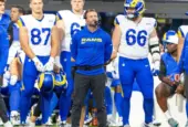 Rams head coach Sean McVay watches during an NFL preseason football game against the Cowboys at SoFi Stadium^ Saturday Aug. 9^ 2025^ in Inglewood^ Calif.