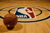 NBA BASKETBALL COURT WITH BALL This content was generated by an Artificial Intelligence (AI) system.