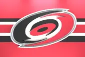 Emblem of the Carolina Hurricanes. The Carolina Hurricanes are a professional ice hockey team. Logo for presentation or infographics. 3D render. 3D Illustration