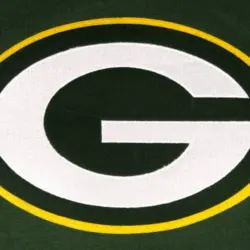 The Green Bay Packers emblem on green background