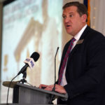 The Galesburg Chamber of Commerce hosted its 44th Annual Thanksgiving Luncheon on Monday, Nov. 21, 2022, at Cedar Creek Hall. Pictured is Chamber of Commerce President Mark Thomas. (Photos by Bill Gaither)