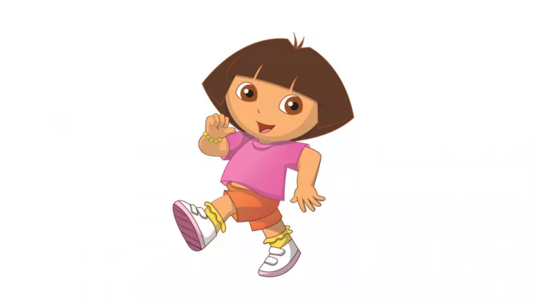 Dora the Explorer movie cartoon and colours Nick Jr. and disney outline in a vector illustration