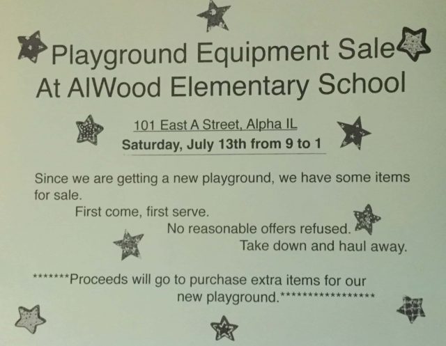 AlWood Elementary Playground Equipment Sale
