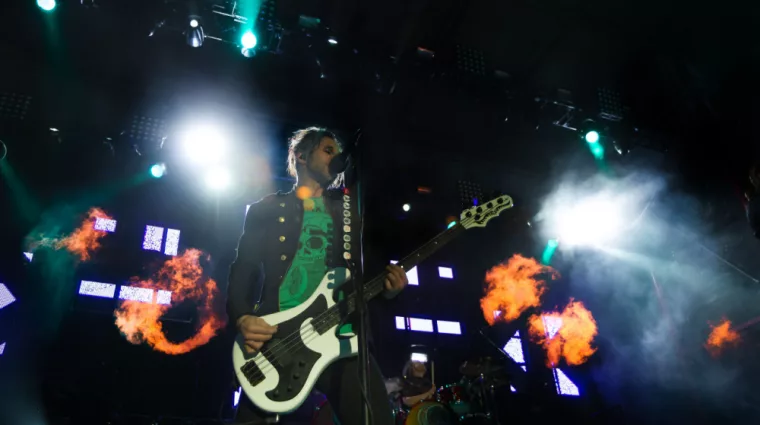 Shinedown bassist Eric Bass at the Rockstar Uproar Festival on September 25^ 2012 in Nampa^ Idaho.