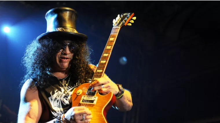 guitarist Slash during performance in Prague^ Czech republic^ February 11^ 2013