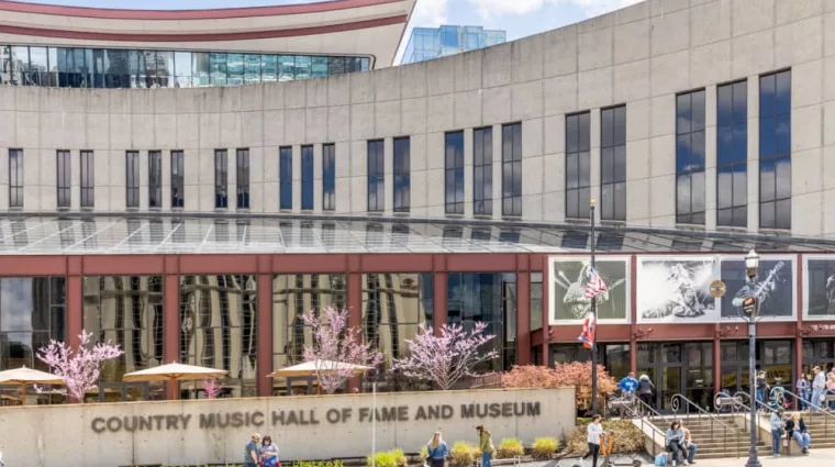 The Country Music Hall of Fame in downtown Nashville^ TN. NASHVILLE^ TN^ USA - MARCH 28^ 2021