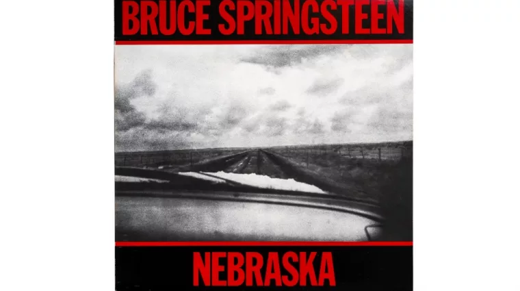 Nebraska is Bruce Springsteen's sixth album^ released in 1982. White background