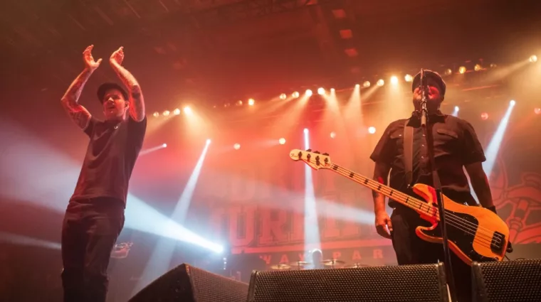 Dropkick Murphys (Al Barr and Ken Casey) performing in Dom sportova during their 2014 tour. ZAGREB^ CROATIA - JUNE 16^ 2014