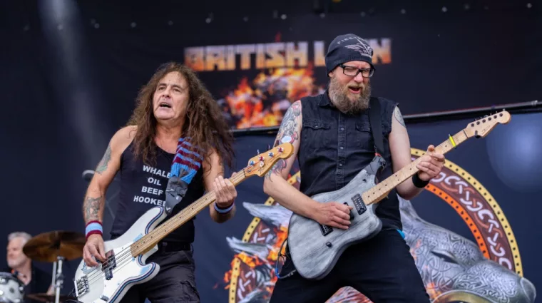 Steve Harris of Iron Maiden performing with British Lion at Rockfest music festival. HYVINKAA^ FINLAND – JUNE 3 2022