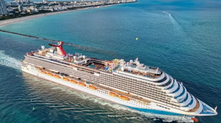 Carnival cruise line. Luxurious lifestyle. Cruise ship vacation. Cruise ship in summer vacation. Cruise ship vacation sea travel. Luxury liner. Carnival magic