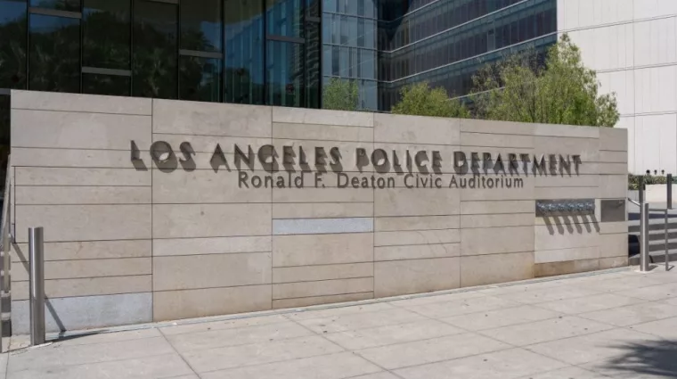 Los Angeles Police Department (LAPD) Headquarters at Ronald F. Deaton Civic Auditorium in Los Angeles^ CA^ USA. Los Angeles^ CA^ USA - July 11^ 2022