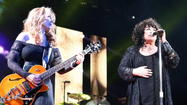 Ann & Nancy Wilson of Heart perform in Toronto at the Molson Ampitheatre^ July 23^ 2013.