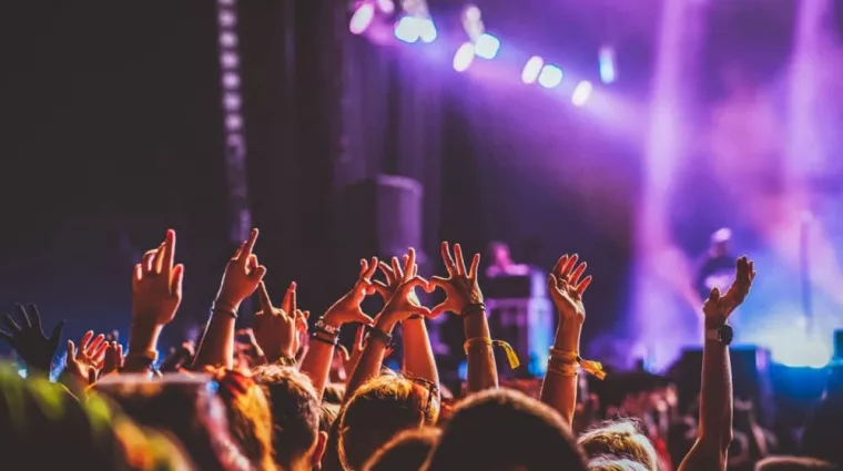crowd watching rock concert