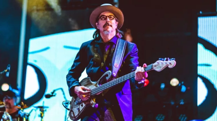 Les Claypool of Primus performs onstage at AT&T Center Grounds. SAN ANTONIO^ TX / USA - SEPTEMBER 22nd^ 2018