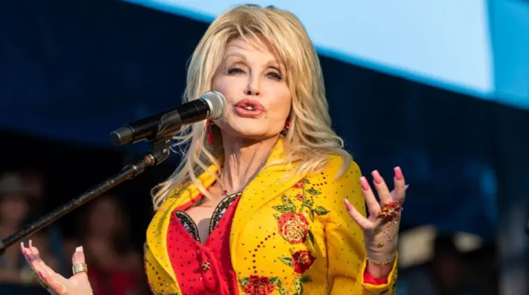 Dolly Parton performs at The Newport Folk Festival in Rhode Island. Newport^ Rhode Island^ USA - July 27^2019
