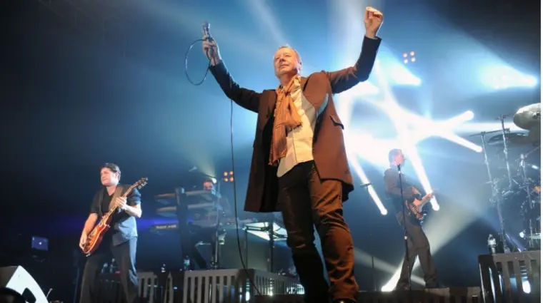 Singer James Kerr of Simple Minds during performance in Prague^ Czech republic^ February 28^ 2014