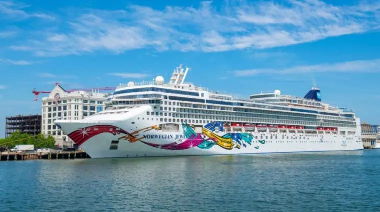 Norwegian Jewel by Norwegian Cruise Line docked at Boston Cruise Port in Seaport District^ city of Boston^ Massachusetts MA^ USA. MAY 16^ 2025
