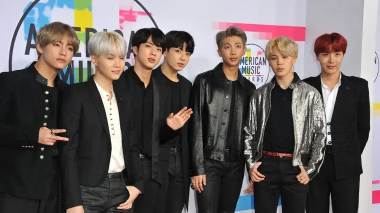 Jungkook^ Jimin^ V^ Suga^Jin^ J-Hope and Rap Monster of BTS at the 2017 American Music Awards held at the Microsoft Theater in Los Angeles^ USA on November 19^ 2017.