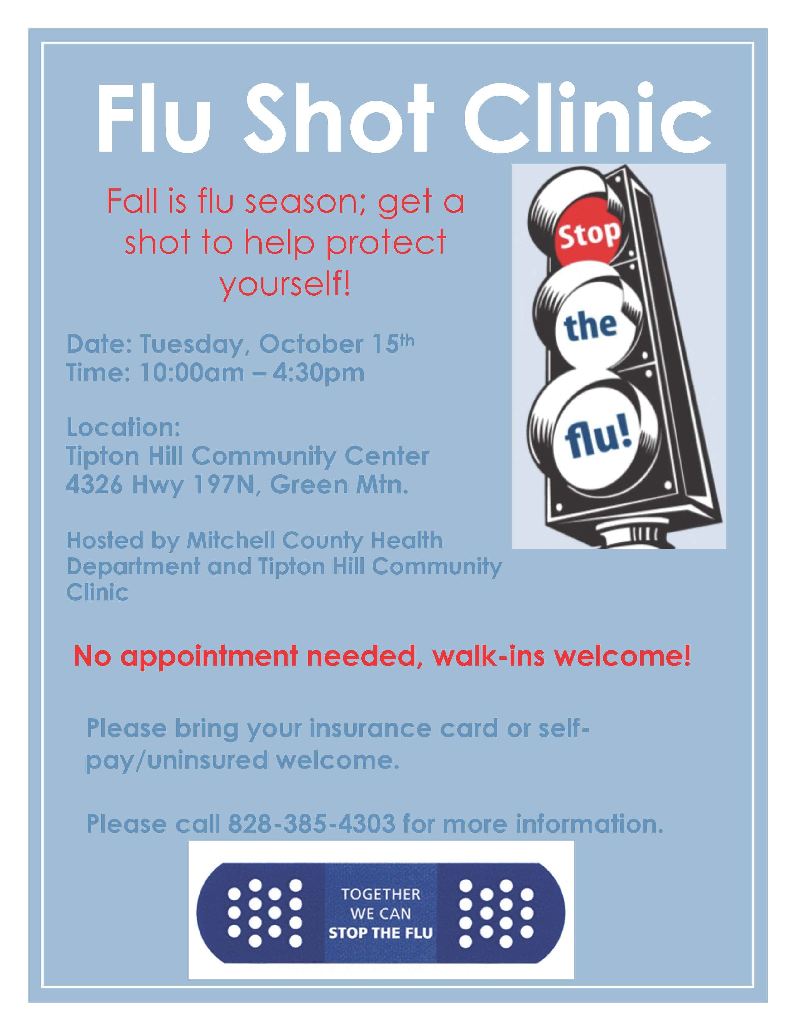 Flu shot flyer WKYK WTOE