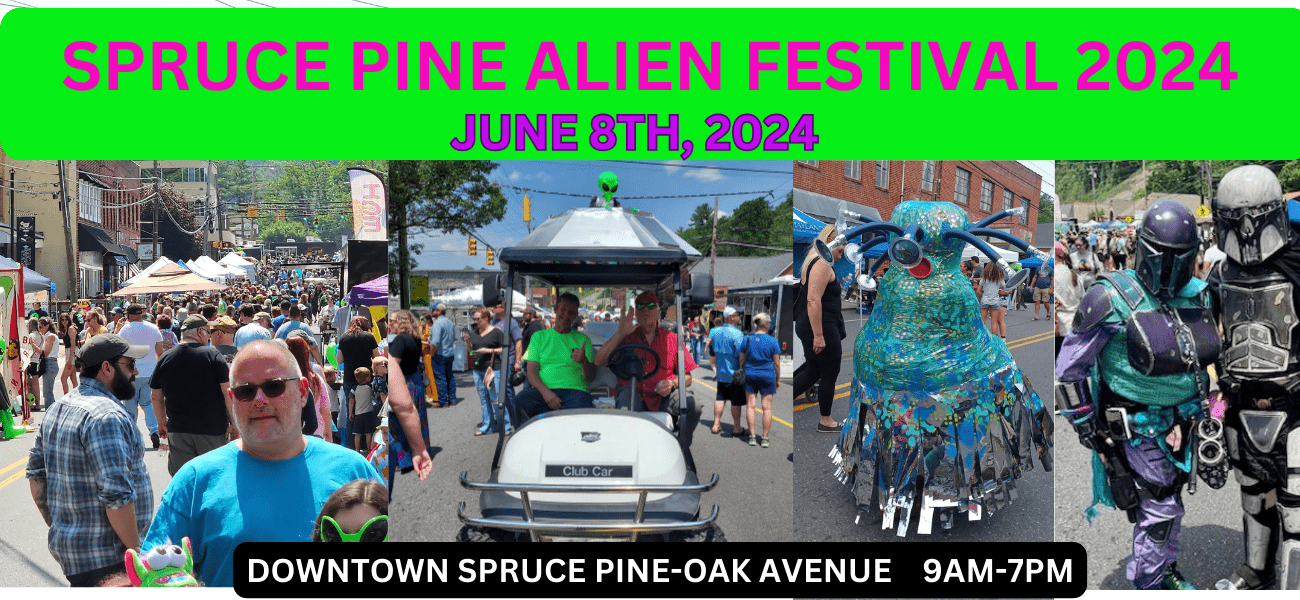 SPRUCE PINE ALIEN FESTIVAL 2024 DOWNTOWN SPRUCE PINE WKYK, WTOE