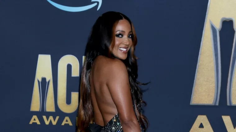 Mickey Guyton at the 2022 Academy of Country Music Awards Arrivals at Allegient Stadium on March 7^ 2022 in Las Vegas^ NV