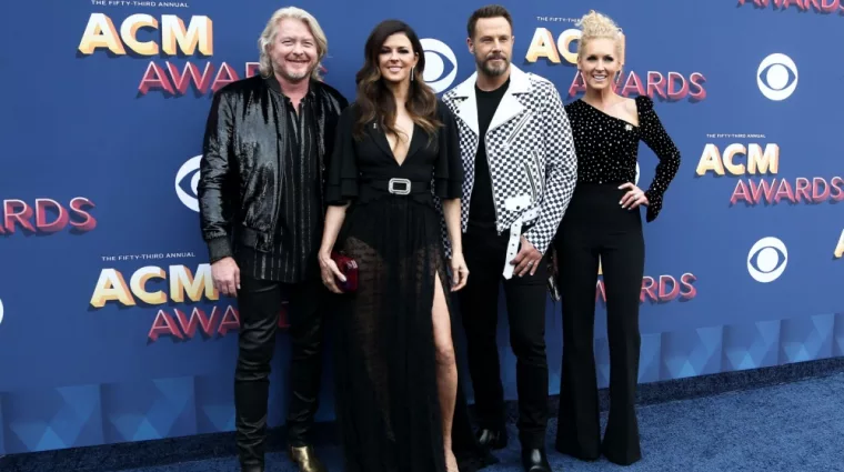 Phillip Sweet^ Karen Fairchild^ Jimi Westbrook Kimberly Schlapman of Little Big Town attend the 53rd Academy of Country Music Awards on April 15^ 2018 at MGM Grand in Las Vegas.