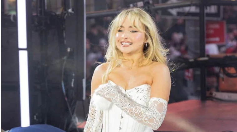 Sabrina Carpenter performs on stage during 2024 New Year's celebration on Times Square in New York on December 31^ 2023.