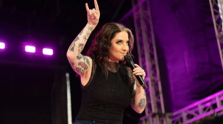 Ashley McBryde performs in concert on April 5^ 2024 in Fort Lauderdale^ Florida. The performance was part of the Tortuga Music Festival.