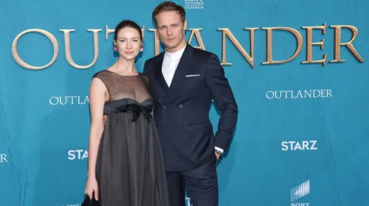 Caitriona Balfe and Sam Heughan arrives for the ‘Outlander’ Season 5 Premiere on February 13^ 2020 in Hollywood^ CA LOS ANGELES - FEB 13: