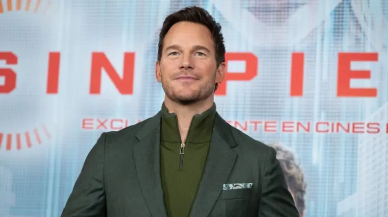 US actor Chris Pratt attends the "Sin Piedad" (Mercy) photocall at Four Seasons Hotel on January 09^ 2026 in Madrid^ Spain.