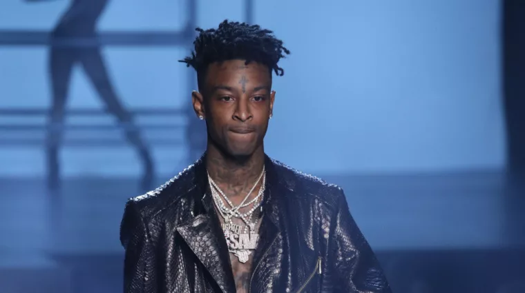 21 Savage at the Philipp Plein fashion show during New York Fashion Week: The Shows at Hammerstein Ballroom on September 9^ 2017 in New York City.