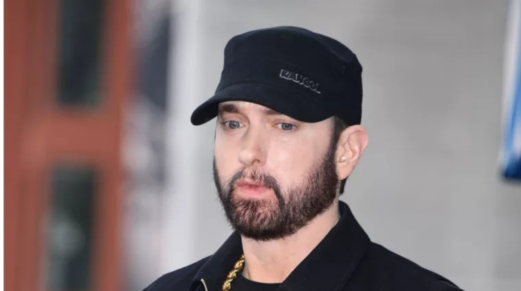 Eminem arrives to Curtis "50 Cent" Jackson Hollywood Walk of Fame Ceremony on January 30^ 2020 in Hollywood^ CA