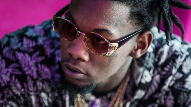 Rapper Offset from Migos band. Kiari Kendrell Cephus aka Off Set on press conference. MOSCOW - 27^ MARCH^ 2015