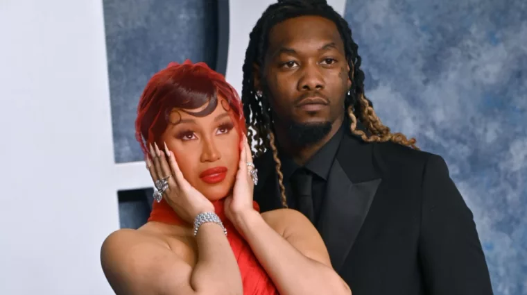 Cardi B and Offset at the 2023 Vanity Fair Oscar Party at the Wallis Annenberg Center. BEVERLY HILLS^ CA. March 12^ 2023