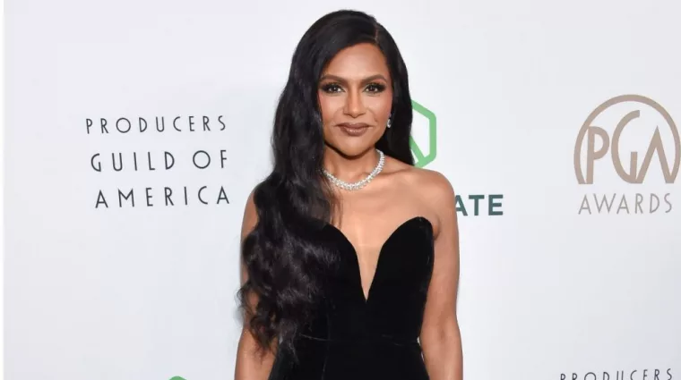 Mindy Kaling arrives for Producers Guild Awards on February 25^ 2023 in Beverly Hills^ CA