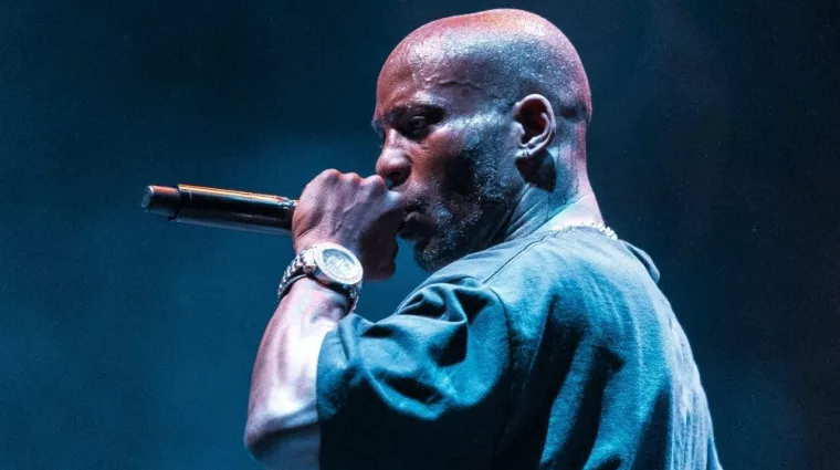 Portrait of rapper DMX with microphone in hand. EUROPE-18 SEPTEMBER^2014