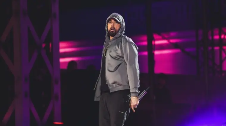 Eminem in Concert at The Michigan Central Station. Detroit^ Michigan June 6 2024