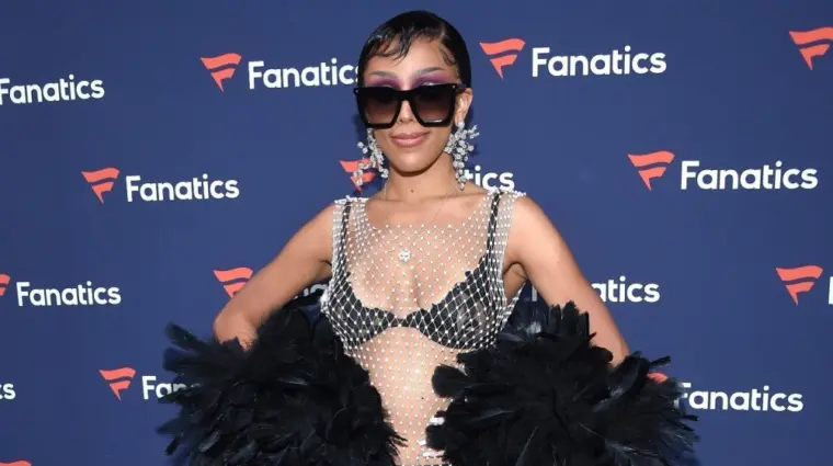 Doja Cat arrives for Michael Rubin's 2022 Fanatics Super Bowl Party on February 12^ 2022 in Culver City^ CA