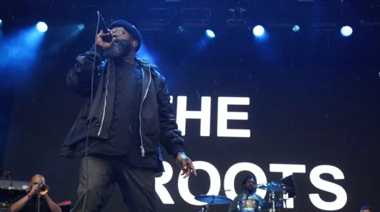 Black Thought and Questlove of the Roots perform at the 2022 Sound on Sound Music Festival in front of 30^000 fans. Bridgeport^ Connecticut - September 25^ 2022
