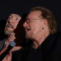 U2 - Bono and The Edge arrived to the opening night of 29th Sarajevo Film Festival. Sarajevo^ Bosnia and Herzegovina 08-11-2023