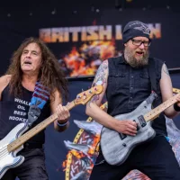 Steve Harris of Iron Maiden performing with British Lion at Rockfest music festival. HYVINKAA^ FINLAND – JUNE 3 2022