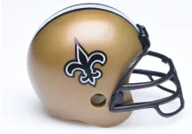 NFL Football Helmet for the New Orleans Saints of the NFL Conference South.