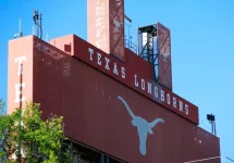 Darrell K Royal Texas Memorial Stadium at the campus of University of Texas. Texas Longhorns. AUSTIN^ USA - APR 26^ 2019