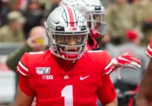 Justin Fields #1 - NCAA Division 1 Football University of Maryland Terrapins Vs. Ohio State Buckeyes on November 11th 2019 at the Ohio State Stadium in Columbus^ Ohio USA