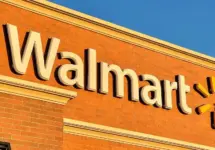Walmart sign at store exterior. Novi^ Michigan^ USA - AUGUST 8^ 2021:
