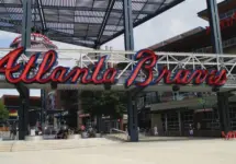 An entrance to Truist Stadium in Atlanta^ Georgia -- home field of Major League Baseball team of Atlanta Braves. Atlanta^ GA^ USA: June 12^2021
