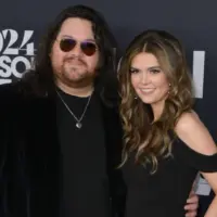Wolfgang Van Halen of rock band MAMMOTH and wife Andraia Allsop at the MusiCares Person of the Year Gala. LOS ANGELES^ USA. February 02^ 2024